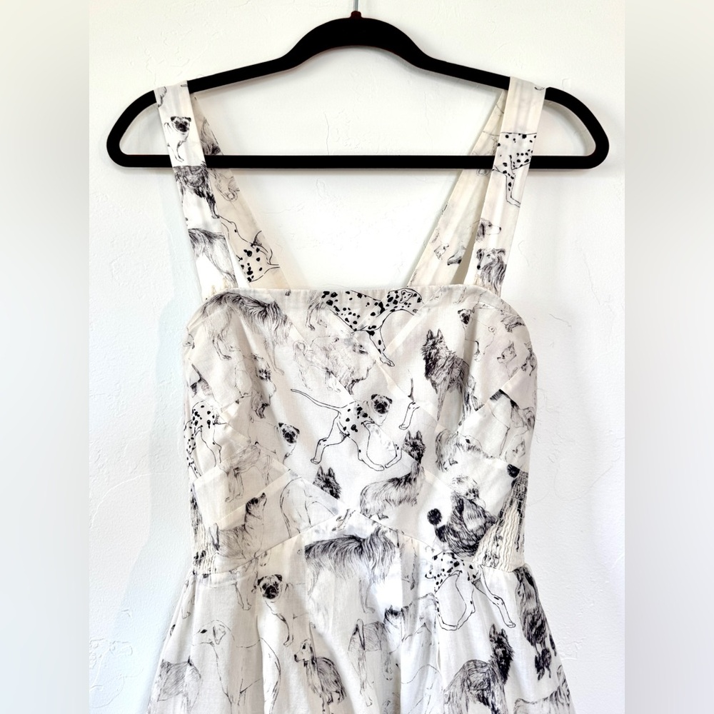 Anthropologie Maeve Fetch & Frolic Dog Print Midi Dress - Picture 2 of 16